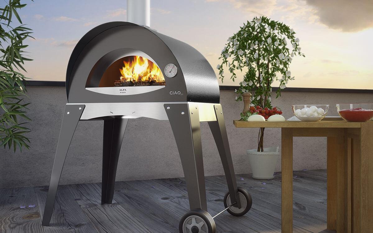 Wood-Fired Pizza Oven Stainless Steel with Firebrick Floor and Pyrometer - view 8