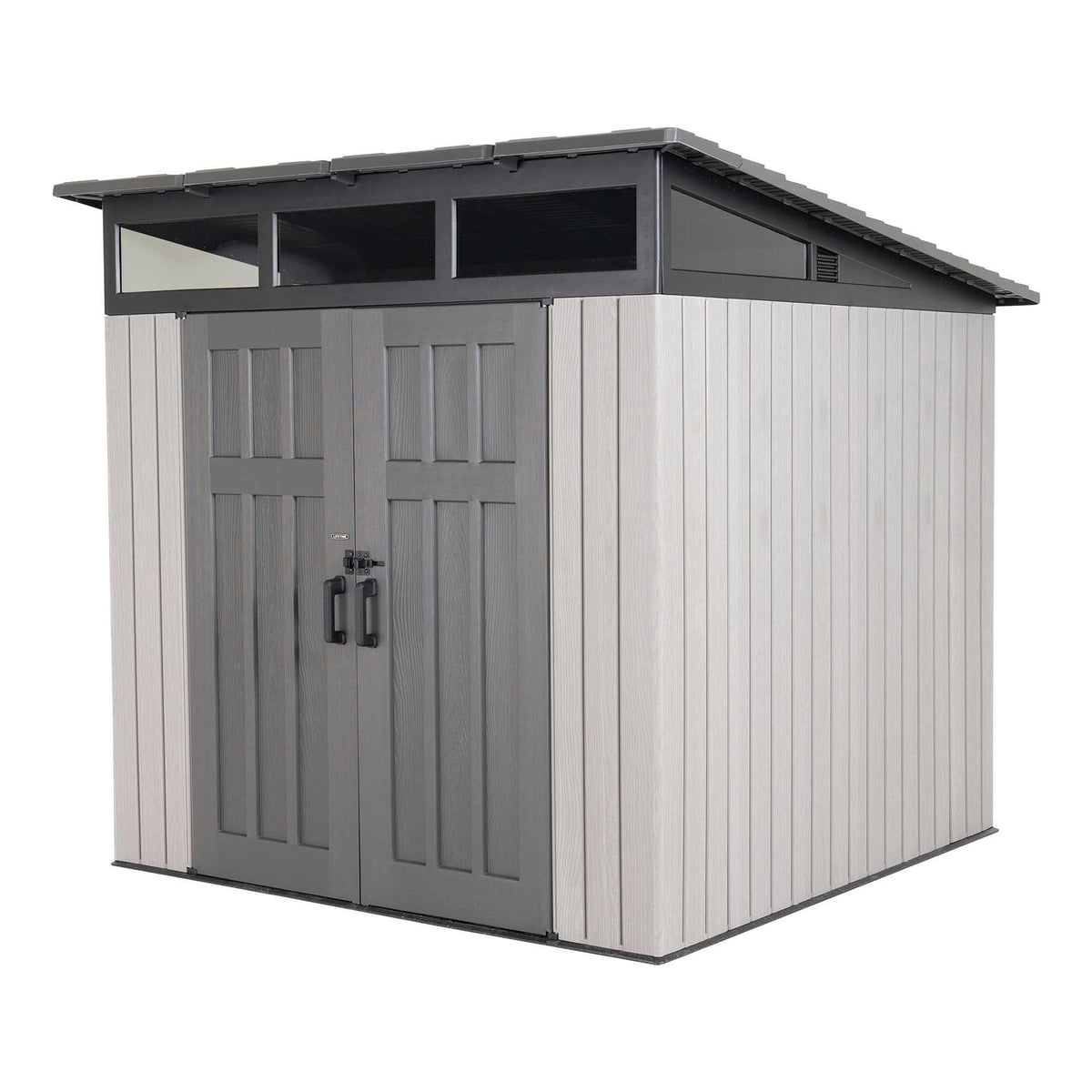 Wood-Grain Effect Plastic Garden Shed 2.5 x 2.5 m (8.3 x 8.3 ft) Single-Slope Roof - image 1