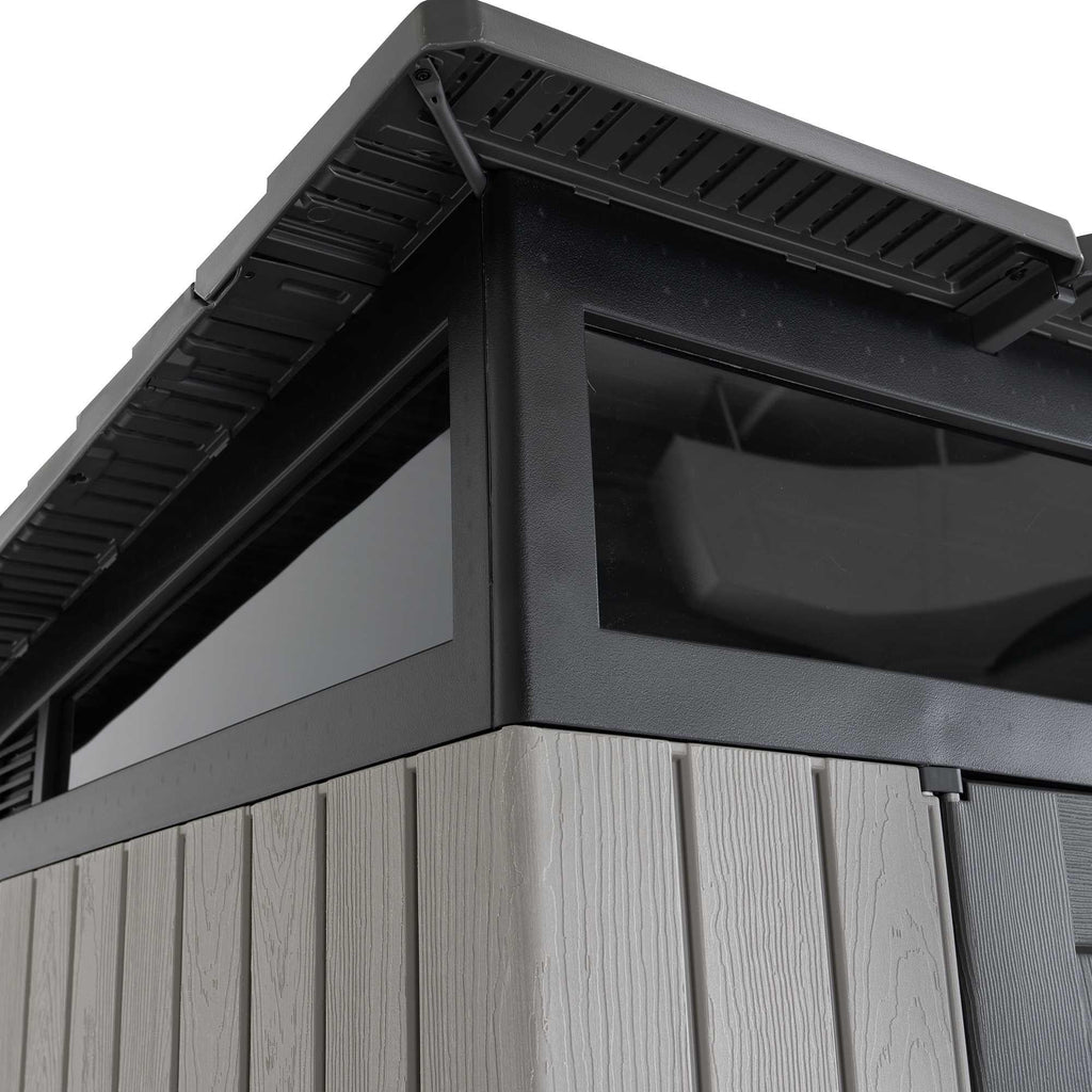 Wood-Grain Effect Plastic Garden Shed 2.5 x 2.5 m (8.3 x 8.3 ft) Single-Slope Roof - image 11