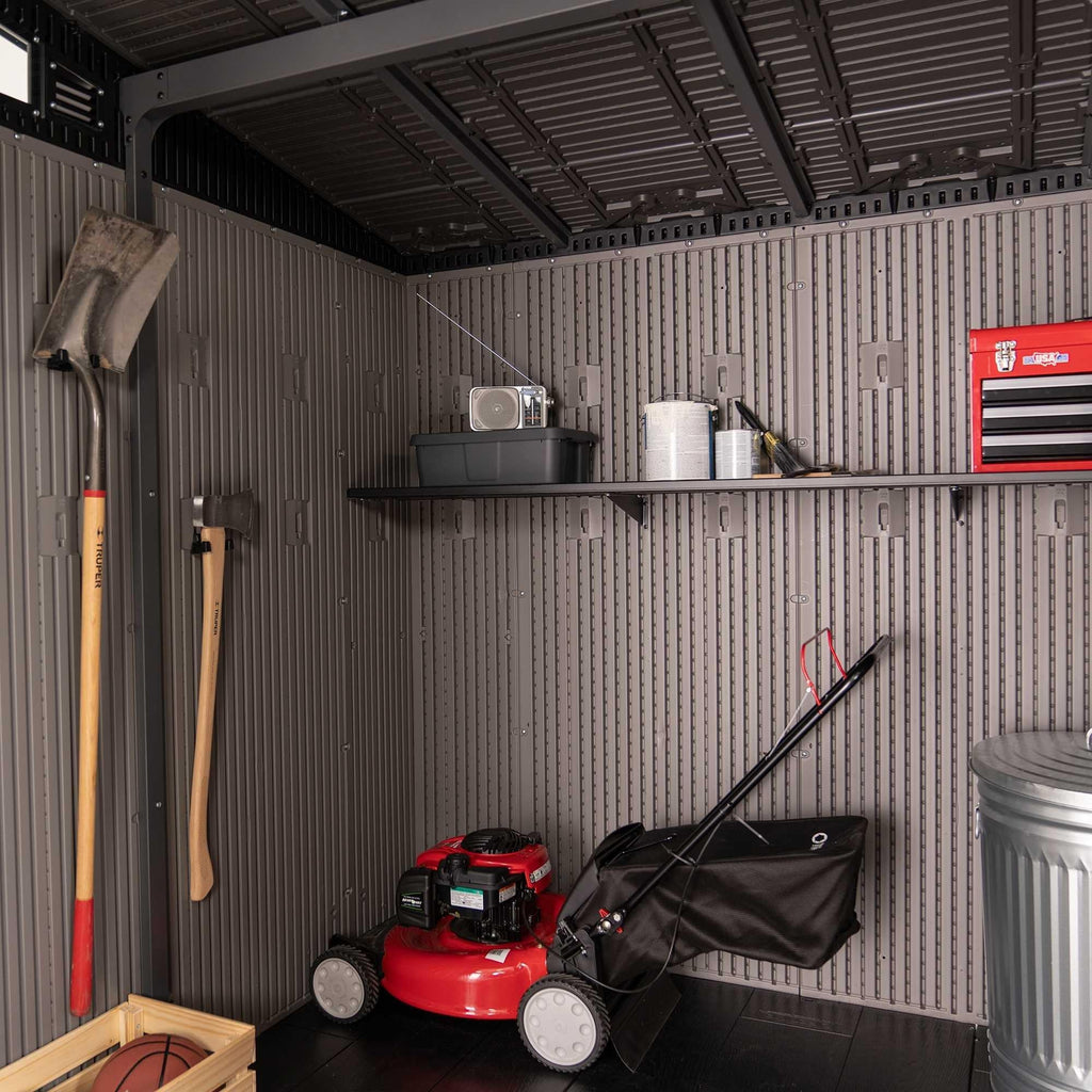 Wood-Grain Effect Plastic Garden Shed 2.5 x 2.5 m (8.3 x 8.3 ft) Single-Slope Roof - image 18