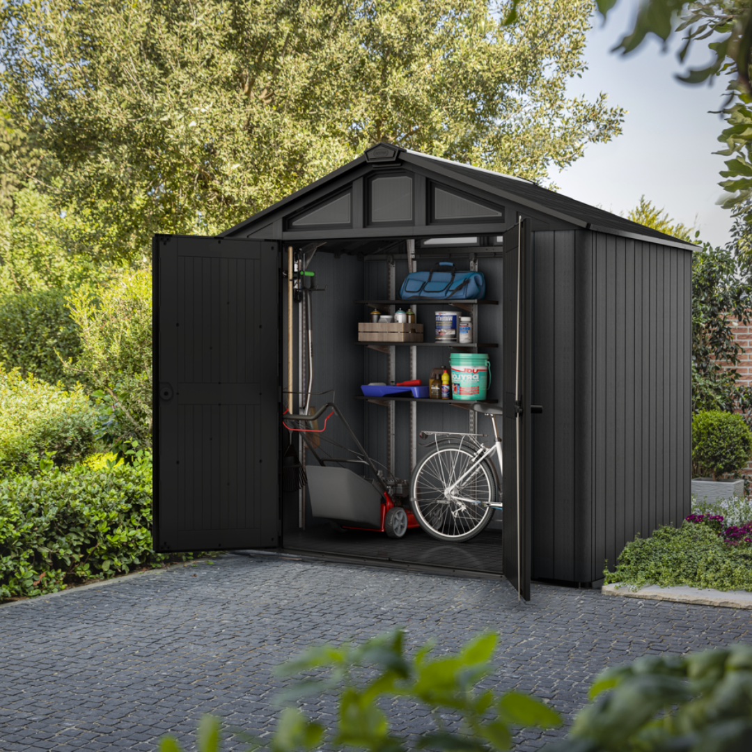 Wood-Look Composite Garden Shed 2.5 x 1.7 m (8 x 6 ft) - Grey - image 3