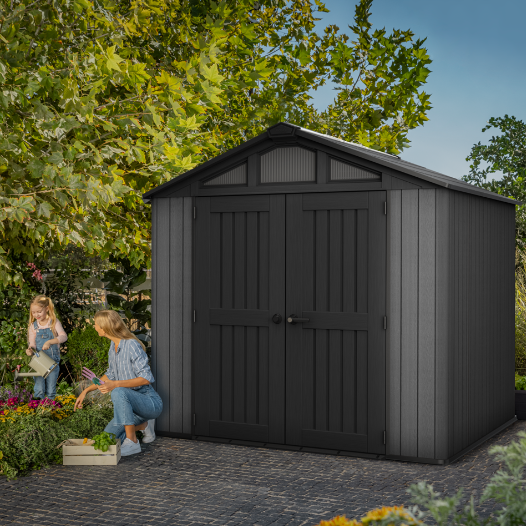 Wood-Look Composite Garden Shed 2.5 x 2.3 m (8 x 8 ft) - Grey - image 5