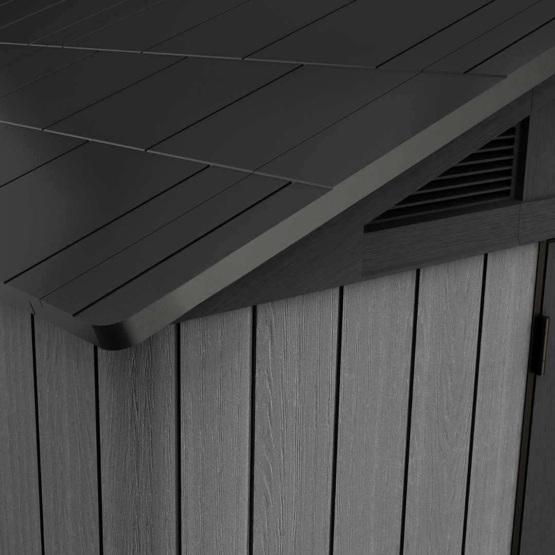 Wood-Look Composite Garden Shed 2.5 x 2.3 m (8 x 8 ft) - Grey - image 7