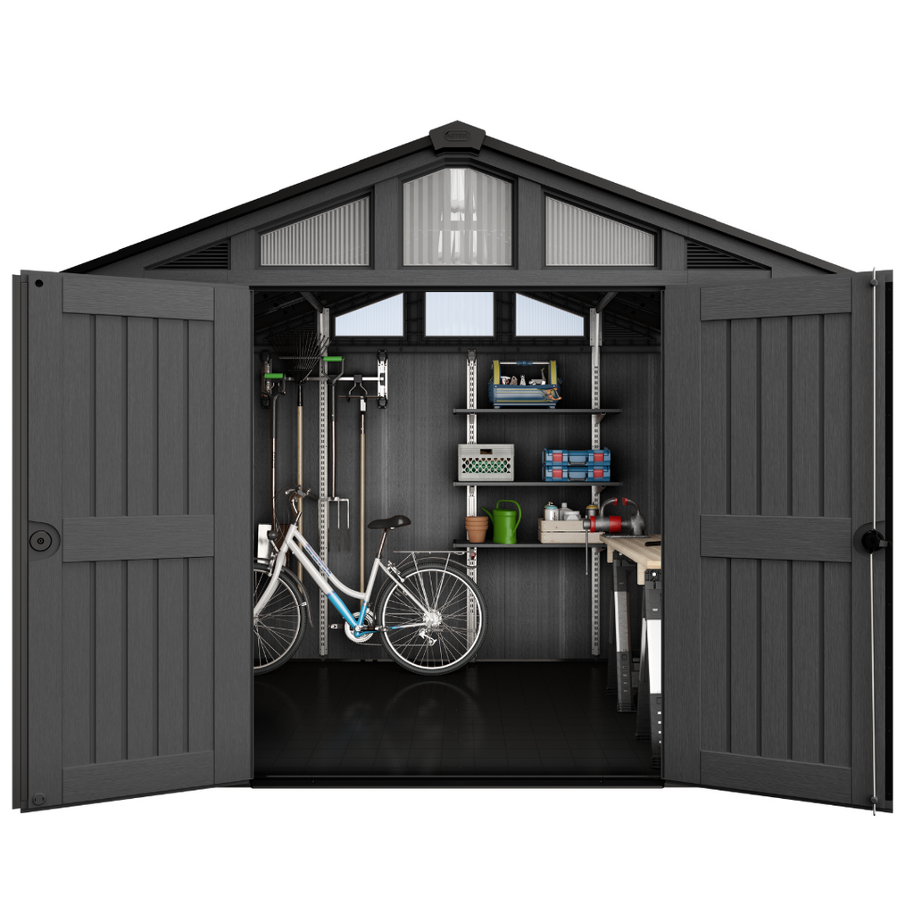 Wood-Look Composite Garden Shed 3 x 2.4 m (10 x 8 ft) - Grey - image 10
