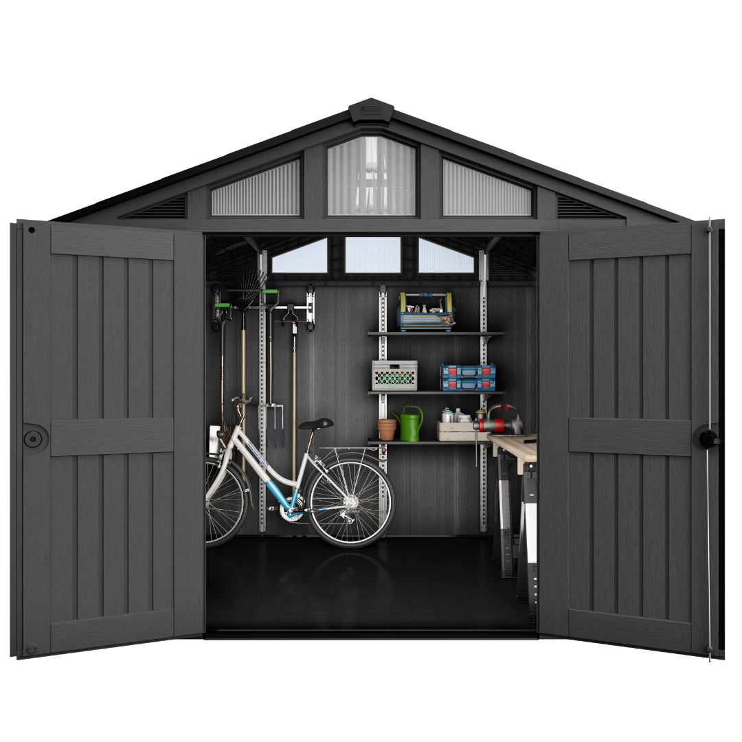 Wood-Look Composite Garden Shed 3 x 2.4 m (10 x 8 ft) - Grey - image 10