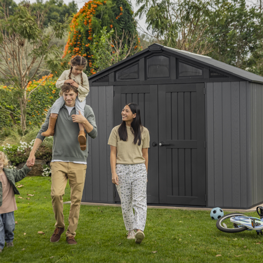 Wood-Look Composite Garden Shed 3 x 2.4 m (10 x 8 ft) - Grey - image 16
