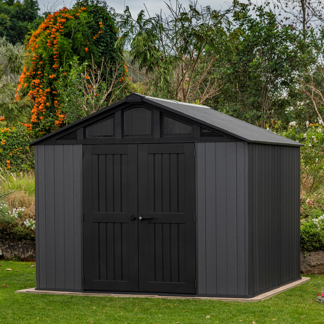 Wood-Look Composite Garden Shed 3 x 2.4 m (10 x 8 ft) - Grey - image 4