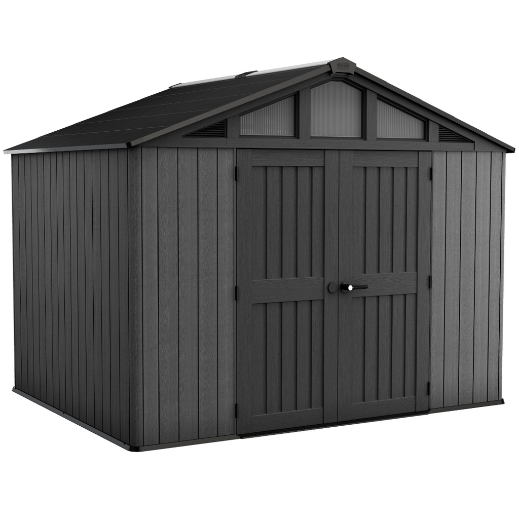 Wood-Look Composite Garden Shed 3 x 2.4 m (10 x 8 ft) - Grey - image 9