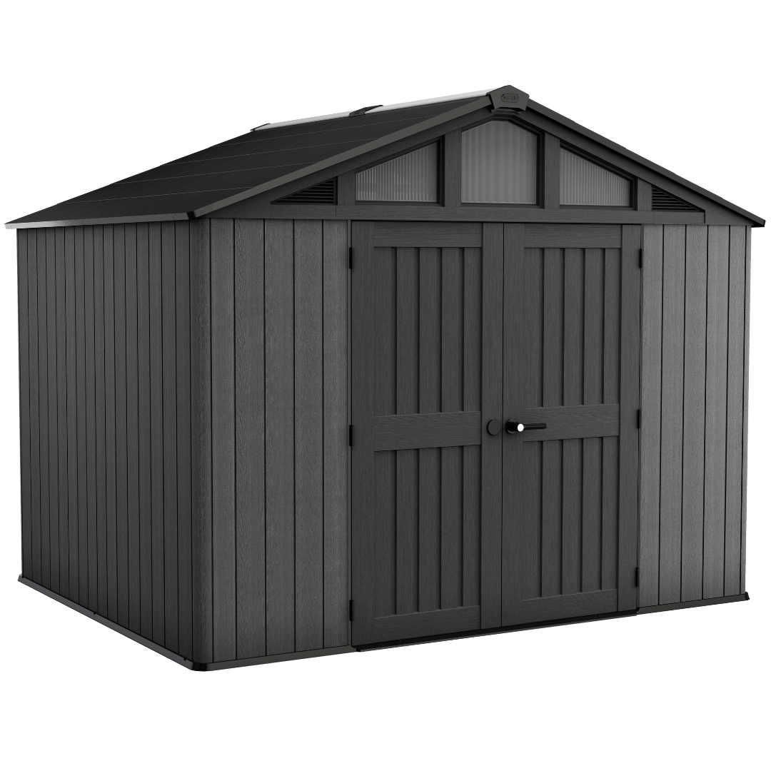 Wood-Look Composite Garden Shed 3 x 2.4 m (10 x 8 ft) - Grey - image 9