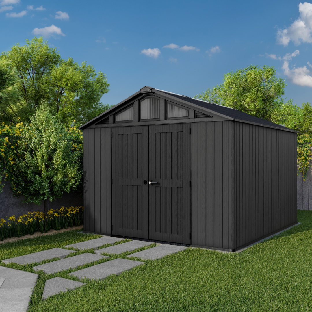 Wood-Look Composite Garden Shed 3 x 3.5 m (10 x 11.5 ft) - Grey - image 17