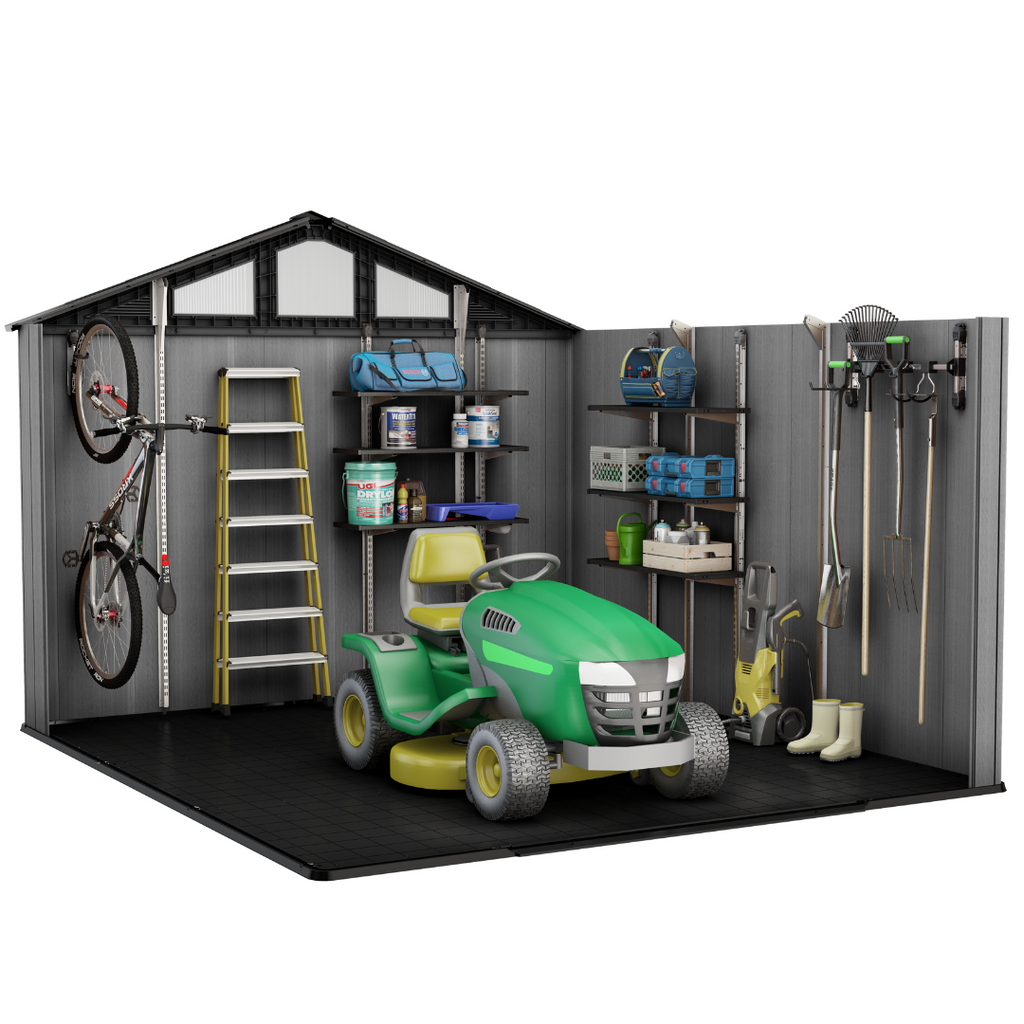Wood-Look Composite Garden Shed 3 x 3.5 m (10 x 11.5 ft) - Grey - image 19