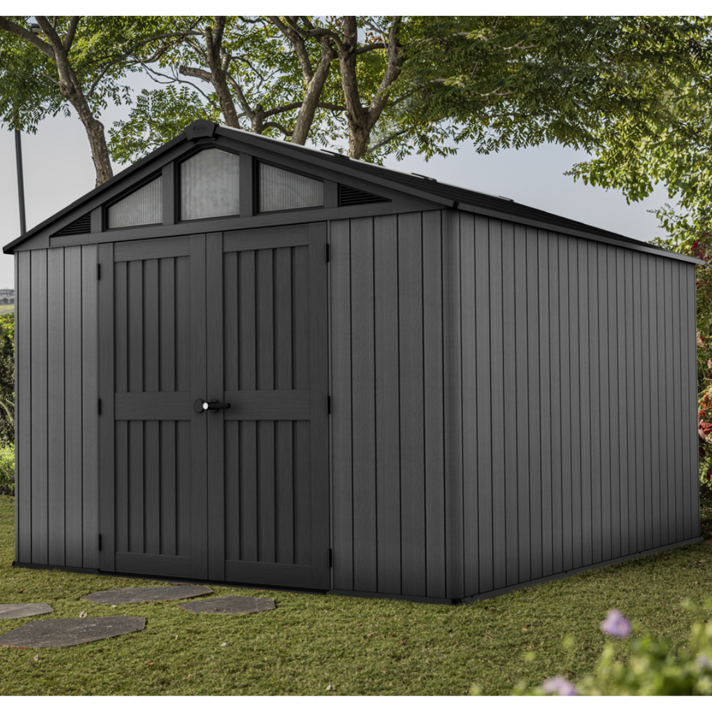 Wood-Look Composite Garden Shed 3 x 3.5 m (10 x 11.5 ft) - Grey - image 6