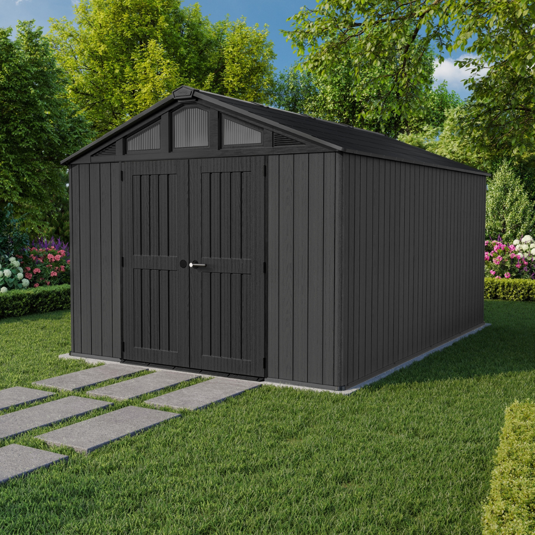 Wood-Look Composite Garden Shed 3 x 4.5 m (10 x 15 ft) - Grey - image 12