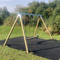 Wooden Swing Frame with Group Snake Swing and Galvanised Metal Top Beam
