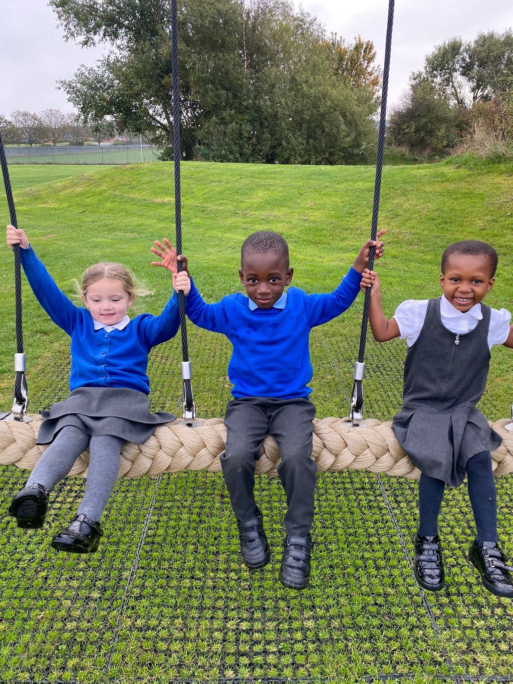 Wooden Swing Frame with Group Snake Swing and Galvanised Metal Top Beam - view 3