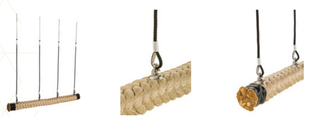 Wooden Swing Frame with Group Snake Swing and Galvanised Metal Top Beam - view 9