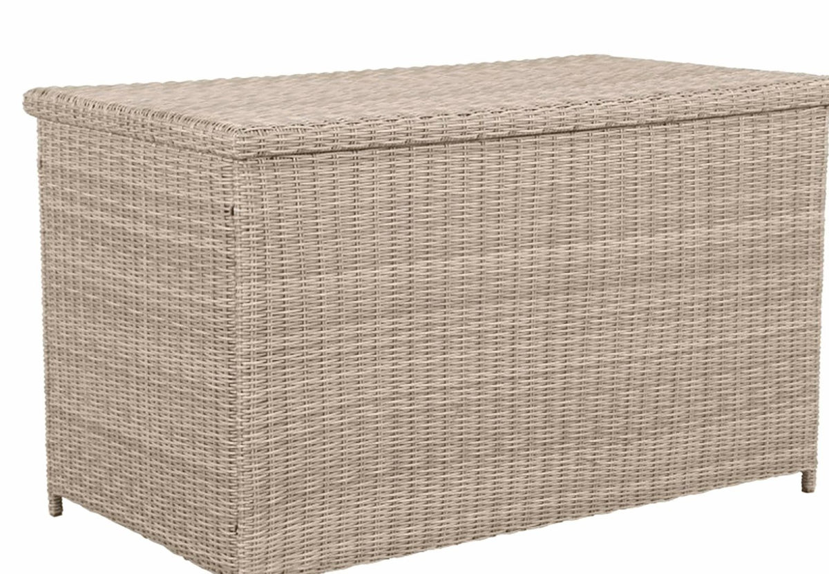 Woven Resin Cushion Storage Box in Oyster