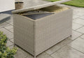Woven Resin Garden Storage Box in White Wash