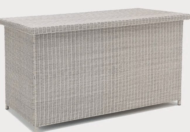 Woven Resin Garden Storage Box in White Wash - view 3
