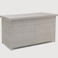 Woven Resin Garden Storage Box in White Wash - view 4